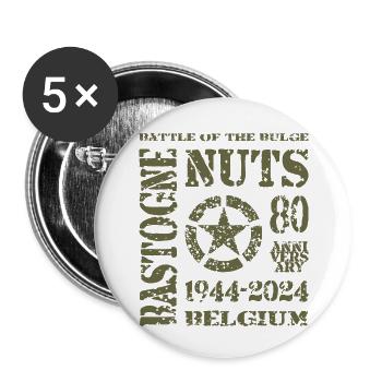 AVM Bastogne NUTS 80th Anniversary 1944 2024 Green - Buttons small 1''/25 mm (5-pack) - white - Front