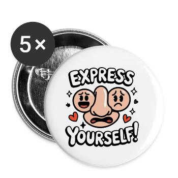 NOSE, EXPRESS YOURSELF - Buttons small 1''/25 mm (5-pack) - white - Front