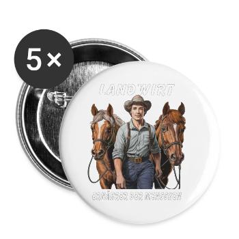 LANDWIRT ERNÄHRER DER MENSCHEN - Buttons klein 25 mm (5er Pack) - Weiß - Vorne