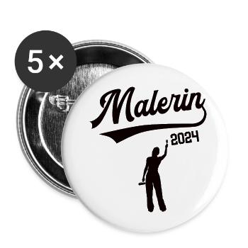 Malerin 2024 Beruf Malerei Lackiererin Azubi - Buttons klein 25 mm (5er Pack) - Weiß - Vorne
