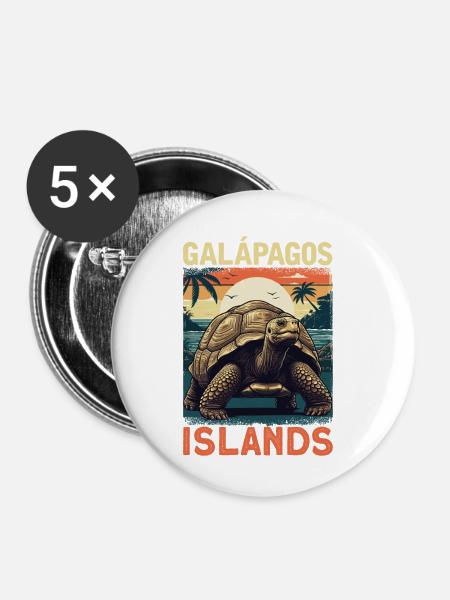 Galapagos Islands - Buttons klein 25 mm (5er Pack) - Weiß