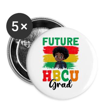 Future HBCU - Buttons klein 25 mm (5er Pack) - Weiß - Vorne