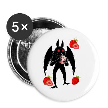 Milkshake à la fraise Mothman - Lot de 5 petits badges (25 mm) - blanc - Devant