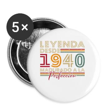 Legend since 1940 Birthday Gift - Buttons small 1''/25 mm (5-pack) - white - Front