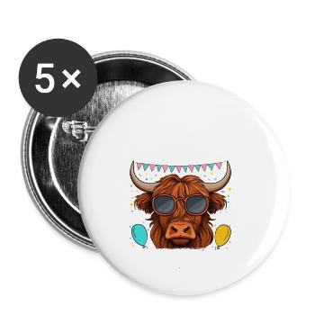 Dad Of The Birthday Boy - Buttons small 1''/25 mm (5-pack) - white - Front