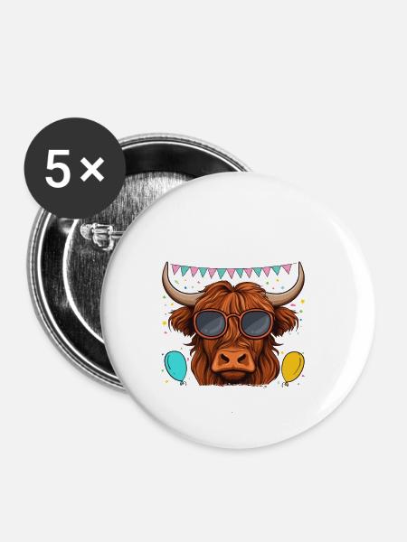 Daddy Of The Birthday Boy - Buttons klein 25 mm (5er Pack) - Weiß