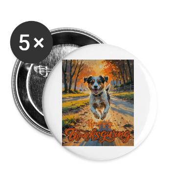 Autumn Bliss Thanksgiving Hund Autumn Bliss - Buttons klein 25 mm (5er Pack) - Weiß - Vorne