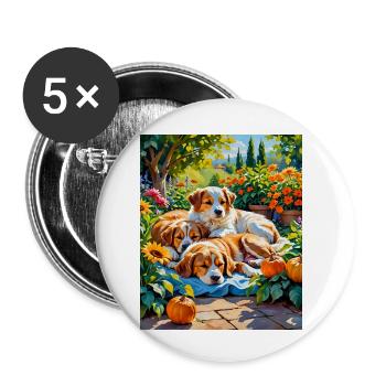 Autumn Bliss Hundefamilie Autumn Bliss Dog Family - Buttons klein 25 mm (5er Pack) - Weiß - Vorne