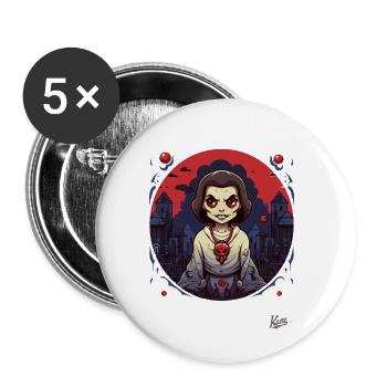 Cartoon-Horror-Geschichten - Buttons klein 25 mm (5er Pack) - Weiß - Vorne