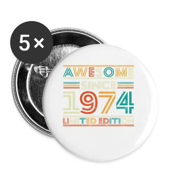 Impressive since 1974 - Buttons small 1''/25 mm (5-pack) - white - Front