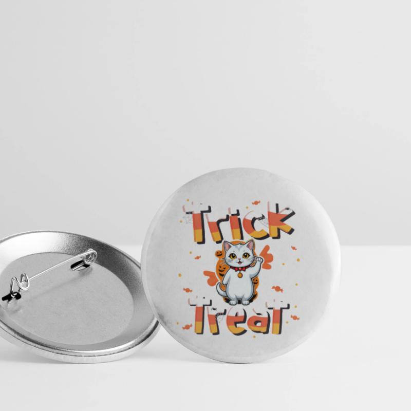 Liebenswerte Katze Süßes oder Saures Halloween Buttons klein 25 mm (5er Pack)