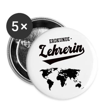 Erdkunde-Lehrerin Schule Professor Geographie Geo - Buttons klein 25 mm (5er Pack) - Weiß - Vorne