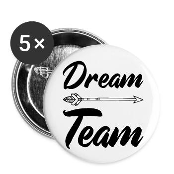 dream team - Buttons klein 25 mm (5er Pack) - Weiß - Vorne