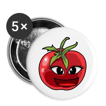 Tomato, Tomatoes, Vegetables, Hobby Gardener, Cook - Buttons small 1''/25 mm (5-pack) - white - Front