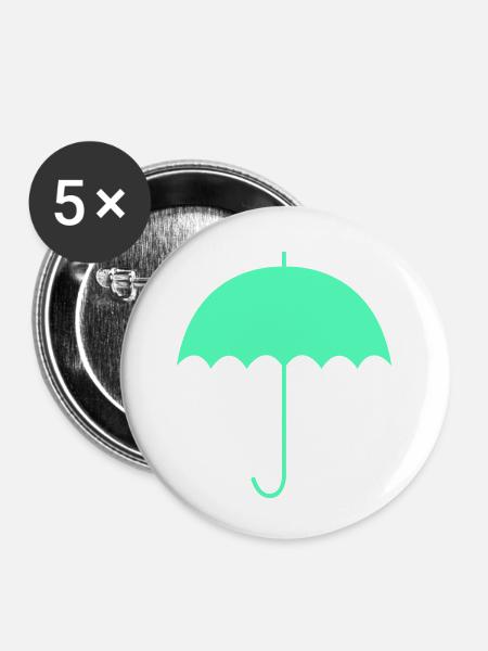 regenschirm - Buttons klein 25 mm (5er Pack) - Weiß