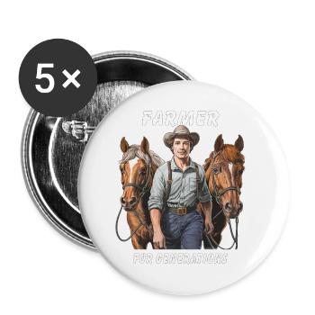 FARMER FOR GENERATIONS - Buttons klein 25 mm (5er Pack) - Weiß - Vorne