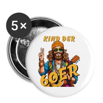 HOMME ENFANT DES ANNÉES 60 - Lot de 5 petits badges (25 mm) - blanc - Devant