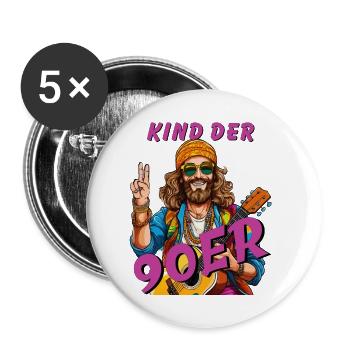 MANN KIND DER 90er - Buttons klein 25 mm (5er Pack) - Weiß - Vorne