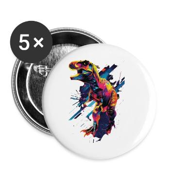 T-Rex - Buttons small 1''/25 mm (5-pack) - white - Front