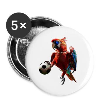 Papagei - Buttons klein 25 mm (5er Pack) - Weiß - Vorne