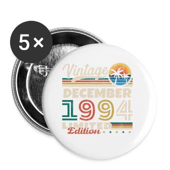 Geburtstagsgeschenk Geboren im Dezember 1994 - Buttons klein 25 mm (5er Pack) - Weiß - Vorne
