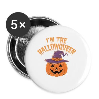 Halloween Frauen Kostüm - Buttons klein 25 mm (5er Pack) - Weiß - Vorne