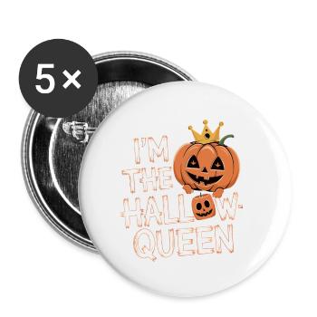 Halloween Frauen Kostüm - Buttons klein 25 mm (5er Pack) - Weiß - Vorne