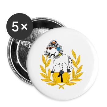 funny, funny, award ceremony, horse, horse, rider - Buttons small 1''/25 mm (5-pack) - white - Front