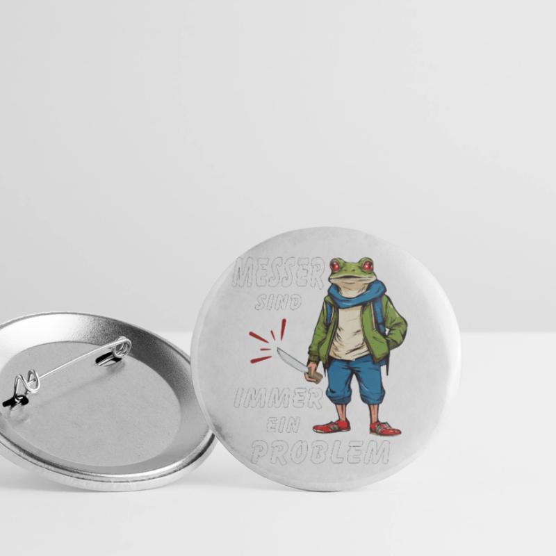 FROSCH MESSER SIND IMMER EIN PROBLEM Buttons klein 25 mm (5er Pack)