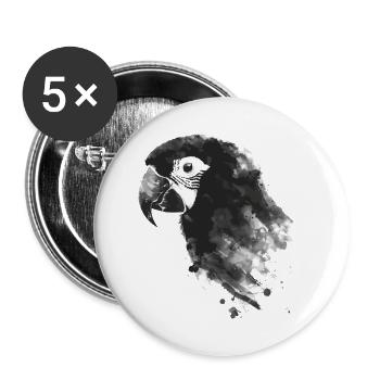 Papagei - Buttons klein 25 mm (5er Pack) - Weiß - Vorne