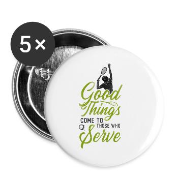 Funny Tennis Player Racket Good - Buttons klein 25 mm (5er Pack) - Weiß - Vorne