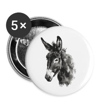 Esel - Buttons klein 25 mm (5er Pack) - Weiß - Vorne