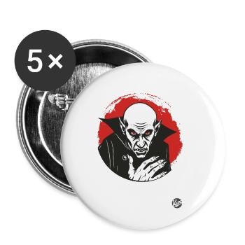 Horror Creepy Nosferatu Vampire - Buttons small 1''/25 mm (5-pack) - white - Front