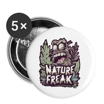 Wild "Nature Freak" design for nature lovers - Buttons small 1''/25 mm (5-pack) - white - Front