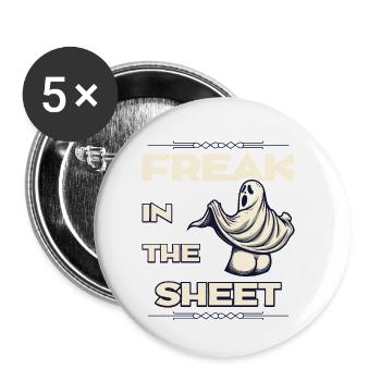 Ghost Freak montre des fesses humoristiques sarcastiques - Lot de 5 petits badges (25 mm) - blanc - Devant