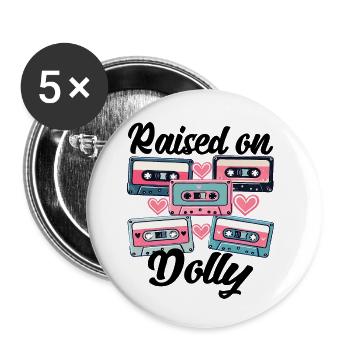 Cowboy Funny Women Hat Wild Western Rodeo Music - Buttons small 1''/25 mm (5-pack) - white - Front
