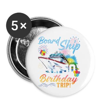 Celebrating 50th Birthday with a Cruise Adventure - Buttons klein 25 mm (5er Pack) - Weiß - Vorne