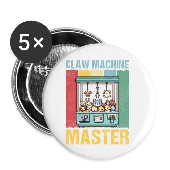Claw Machine Master - Buttons klein 25 mm (5er Pack) - Weiß - Vorne