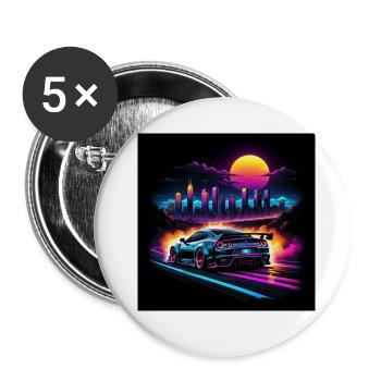 JDM Sportcar Tuning City Neon Light - Buttons small 1''/25 mm (5-pack) - white - Front