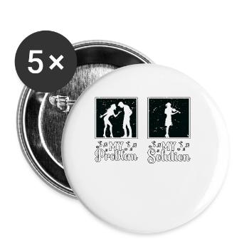 Fiddle Player My Problem My Solution Pictogram Mom - Buttons small 1''/25 mm (5-pack) - white - Front