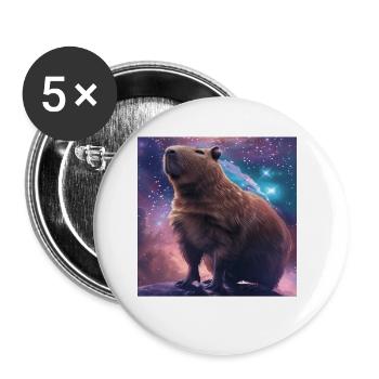 Wasserschwein - Buttons klein 25 mm (5er Pack) - Weiß - Vorne