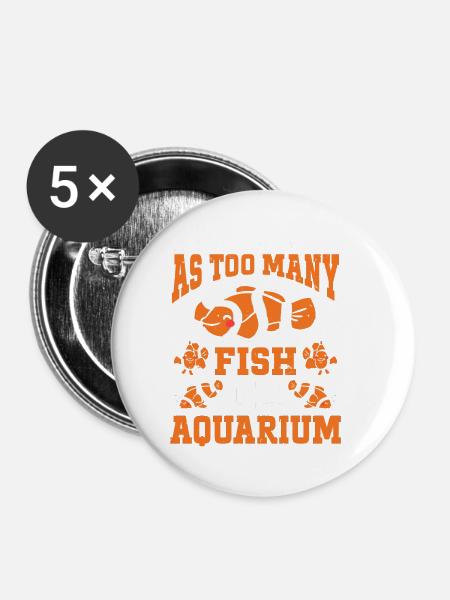 Aquarium Fish Tank Aquarist - Buttons klein 25 mm (5er Pack) - Weiß