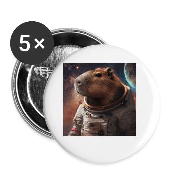 Wasserschwein - Buttons klein 25 mm (5er Pack) - Weiß - Vorne