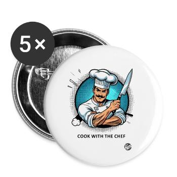 Cooking with the chef-chef - Buttons small 1''/25 mm (5-pack) - white - Front