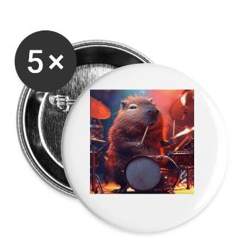 Wasserschwein - Buttons klein 25 mm (5er Pack) - Weiß - Vorne