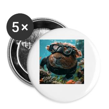 Meerschweinchen - Buttons klein 25 mm (5er Pack) - Weiß - Vorne