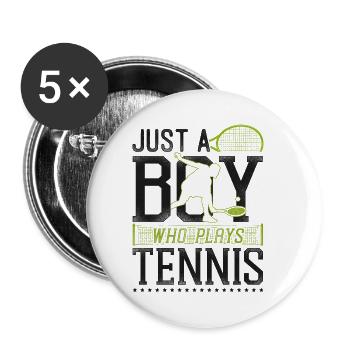Funny Tennis Player Racket Boy - Buttons small 1''/25 mm (5-pack) - white - Front