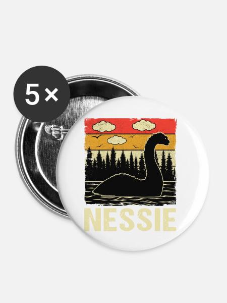 Nessie - Buttons klein 25 mm (5er Pack) - Weiß