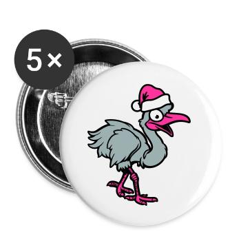 strauß comic weihnachten - Buttons klein 25 mm (5er Pack) - Weiß - Vorne