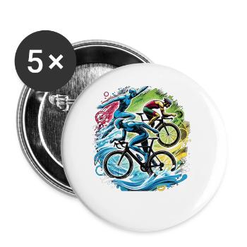Triathlon is my sport - Buttons small 1''/25 mm (5-pack) - white - Front